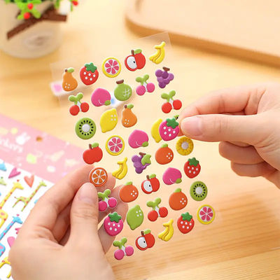 Custom Decorative Kids Cute Pvc Vinyl Cartoon 3d Eva Foam Puffy Stickers For Scrapbooking