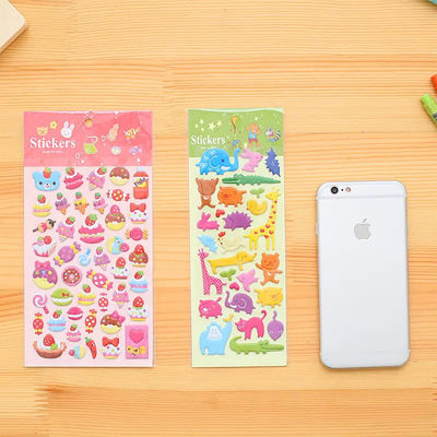 Custom Decorative Kids Cute Pvc Vinyl Cartoon 3d Eva Foam Puffy Stickers For Scrapbooking