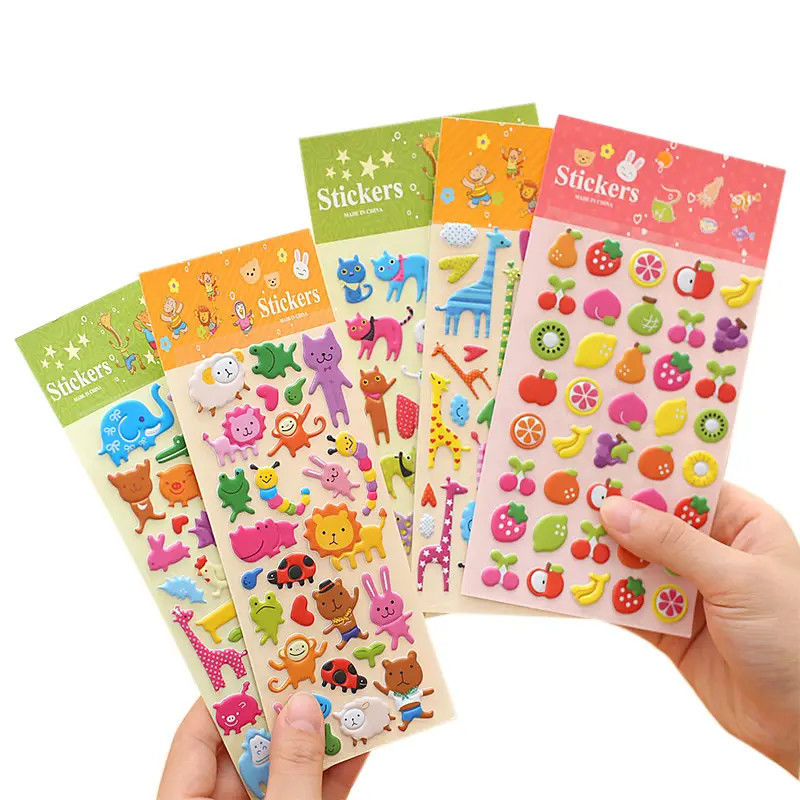 Custom Decorative Kids Cute Pvc Vinyl Cartoon 3d Eva Foam Puffy Stickers For Scrapbooking